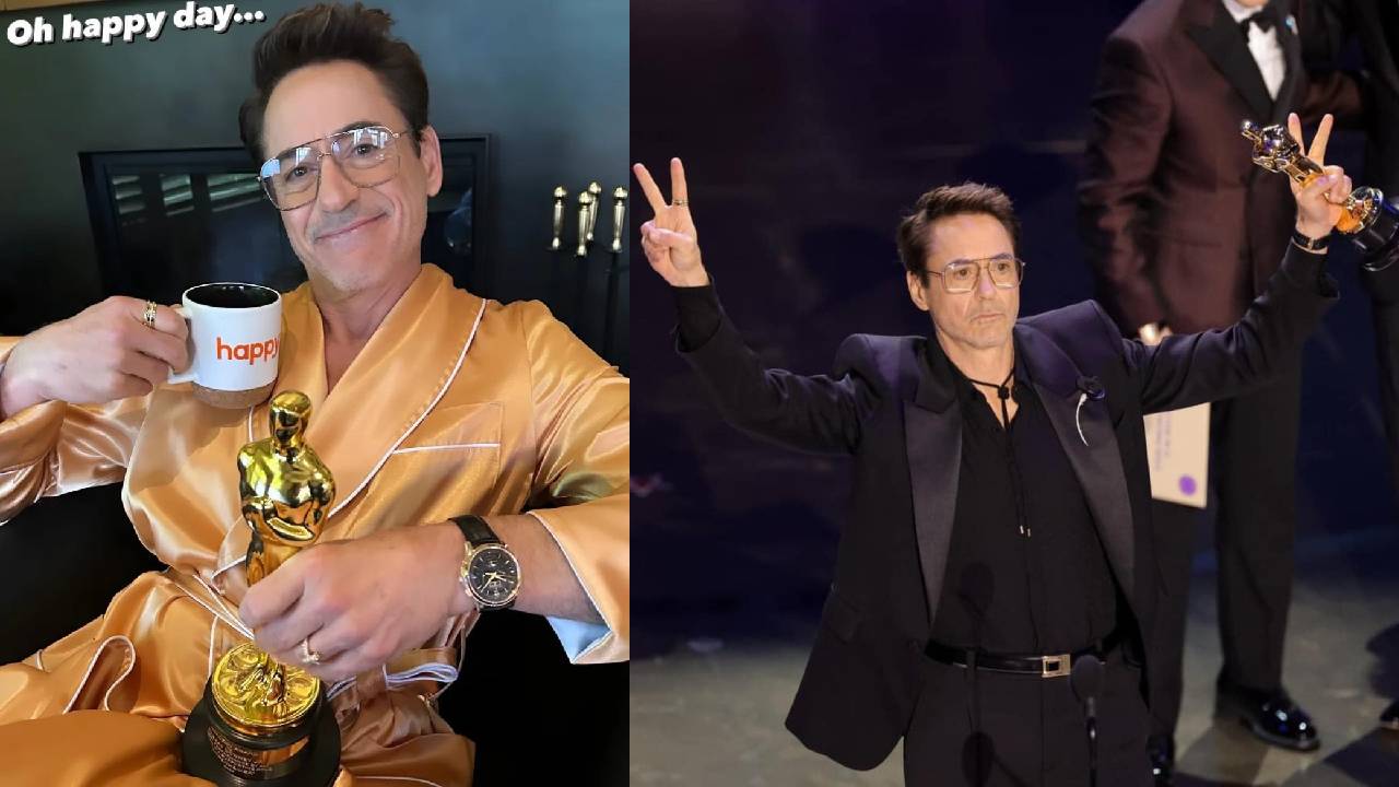 Robert Downey Jr. Celebra su Primer Oscar de una Manera Única