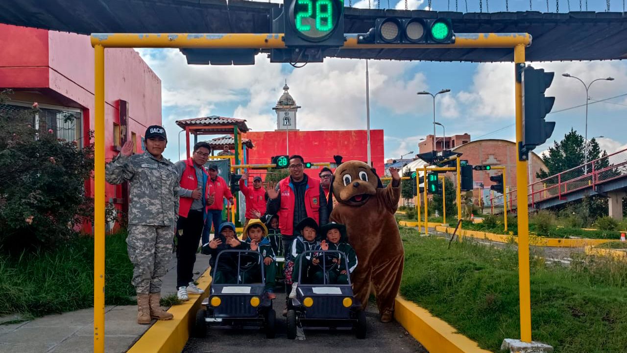 Reabren el Parque vial Juancito Pinto para brindar educación con títeres y cochecitos a pedal