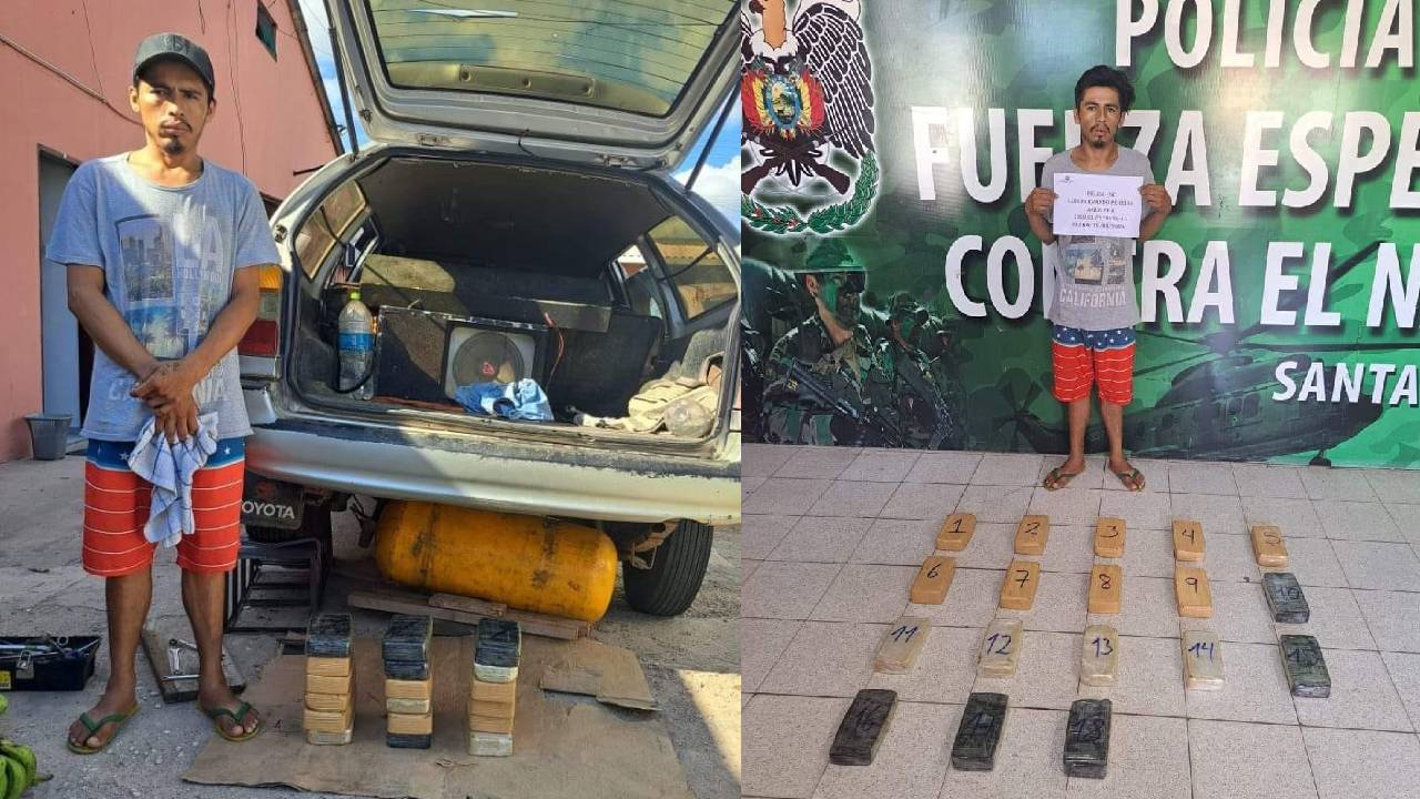 Éxito en operativo antidrogas en Santa Cruz: Decomisan más de 18 kilos de cocaína oculta en vehículo