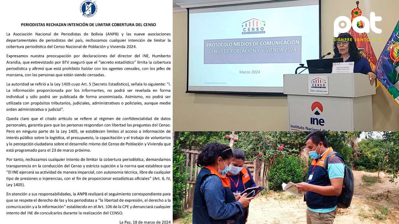 Asociaciones de periodistas rechazan limitaciones en cobertura del Censo de 2024