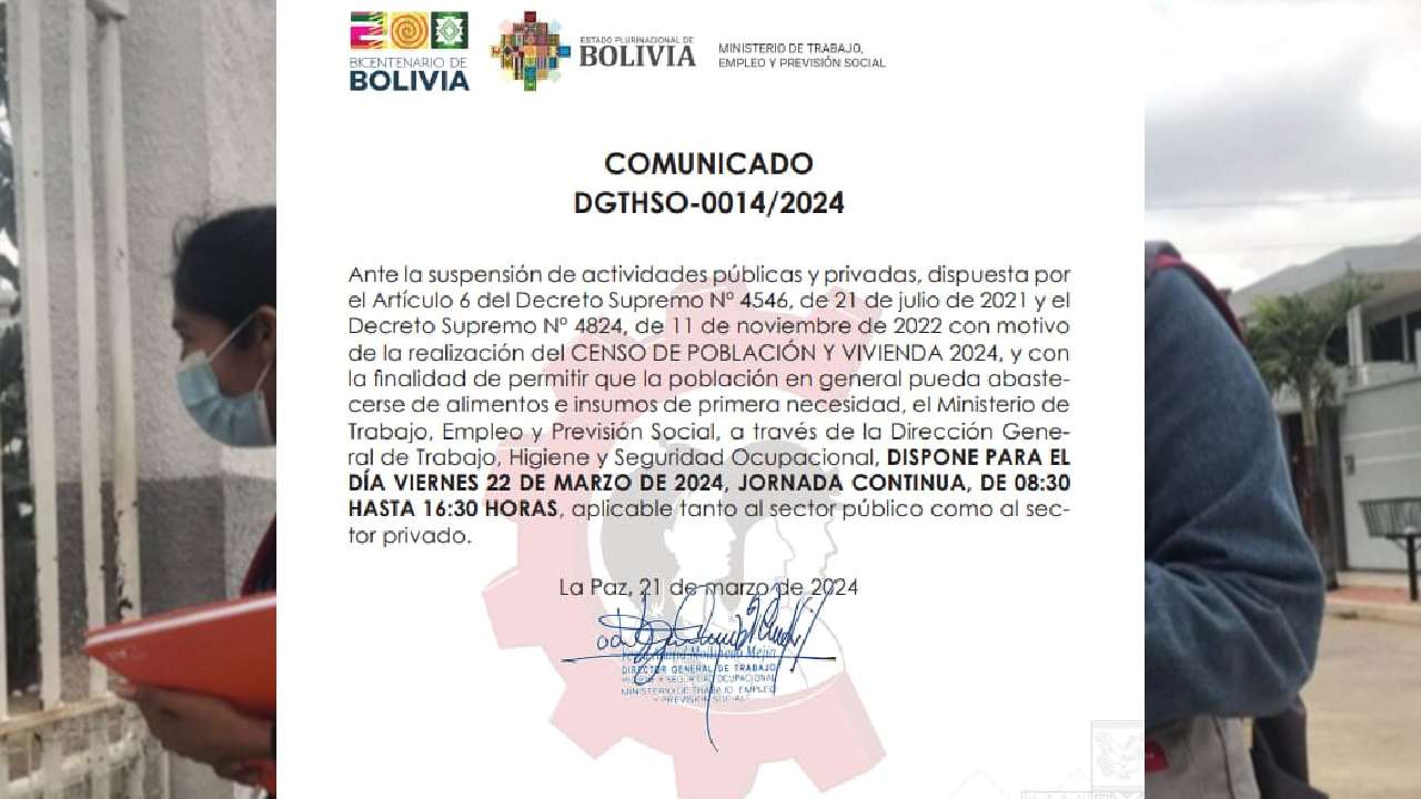 Censo: Este viernes se trabajará en horario continuo