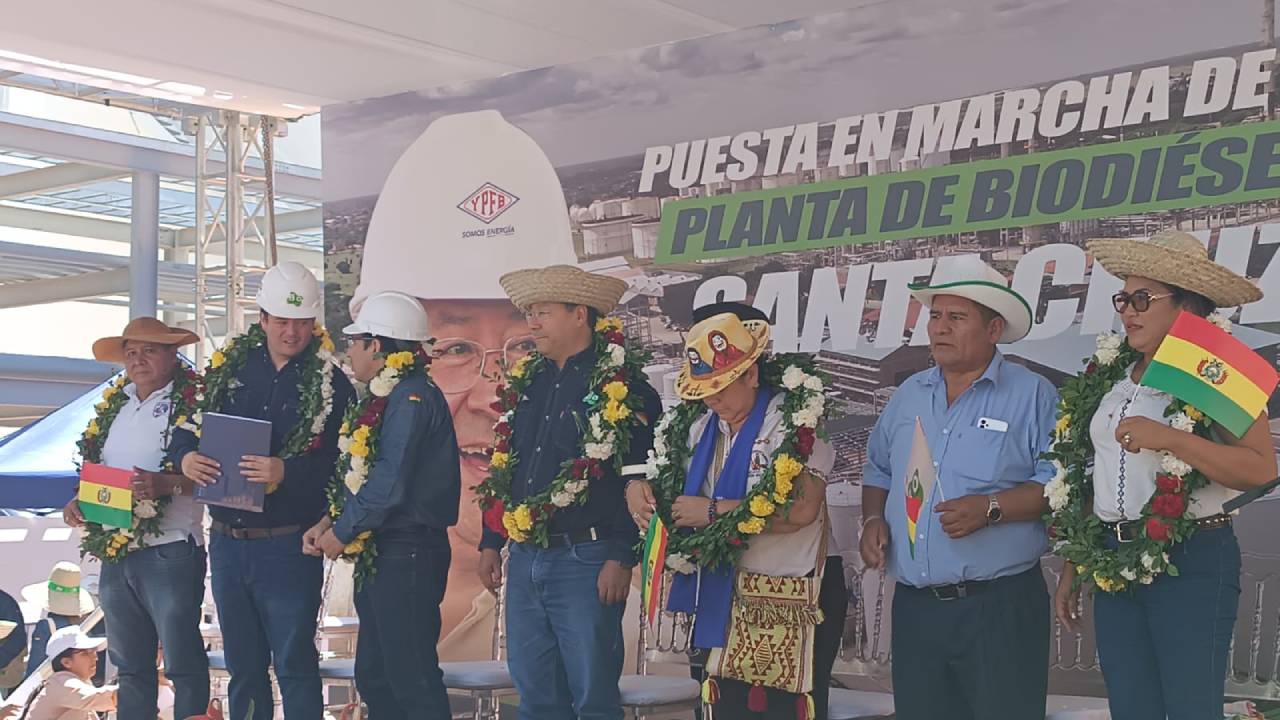 Pdte. Arce inaugura planta de biodiésel en Santa Cruz con inversión de Bs 379 millones