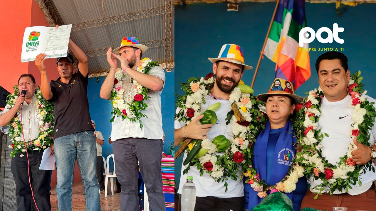Ministro de Gobierno entrega títulos agrarios en Pailón, Santa Cruz