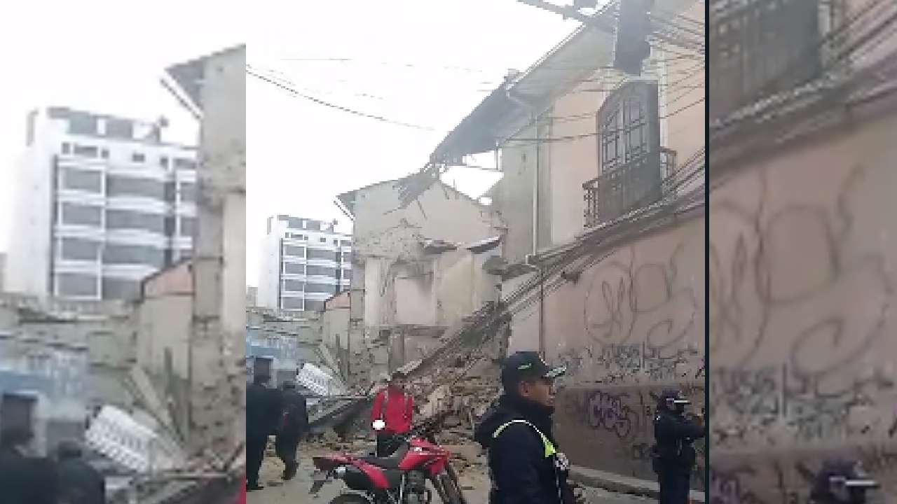 Derrumbe en el centro Paceño: Vivienda de adobe considerada patrimonio colapsa