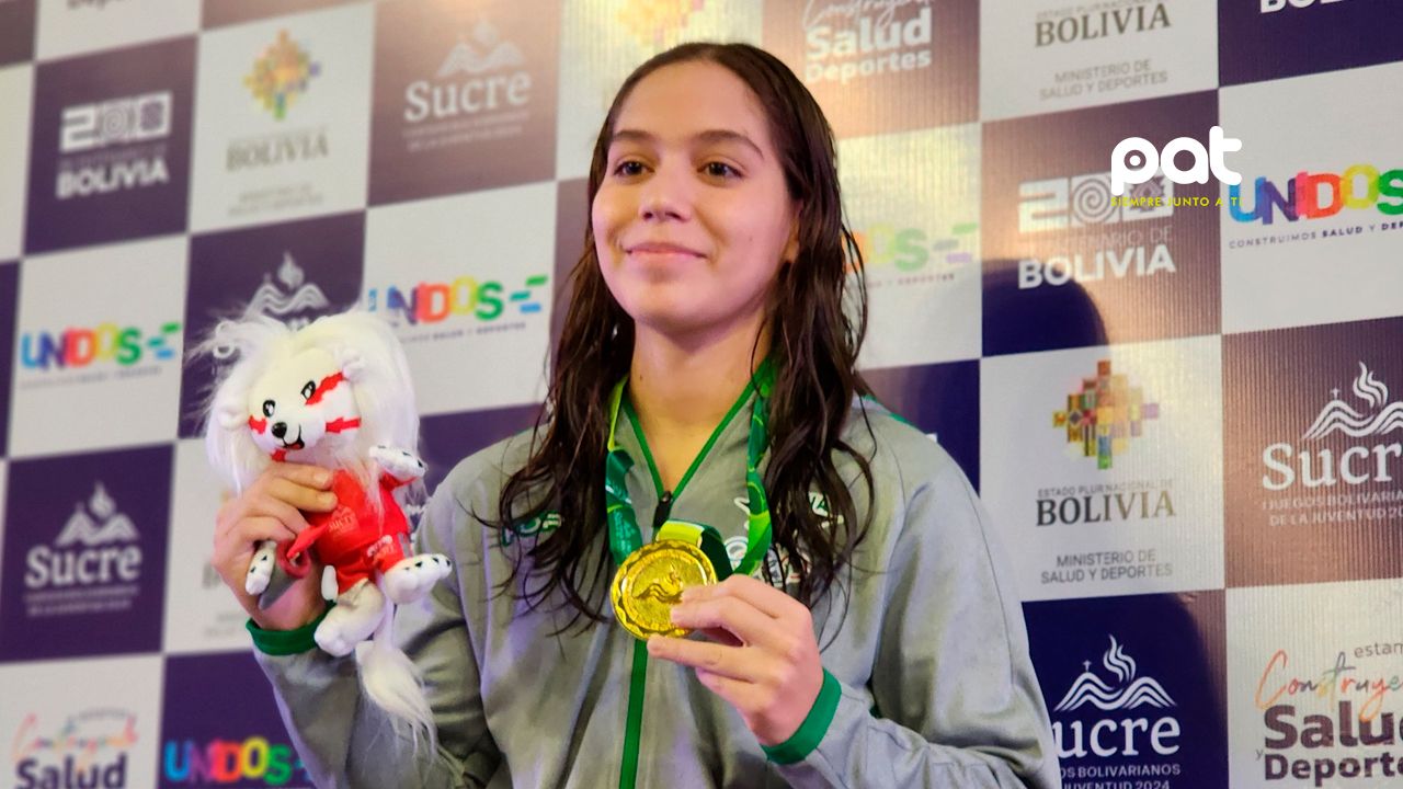 Bolivia gana su primera medalla de oro en natación en los Juegos Bolivarianos de la Juventud 2024