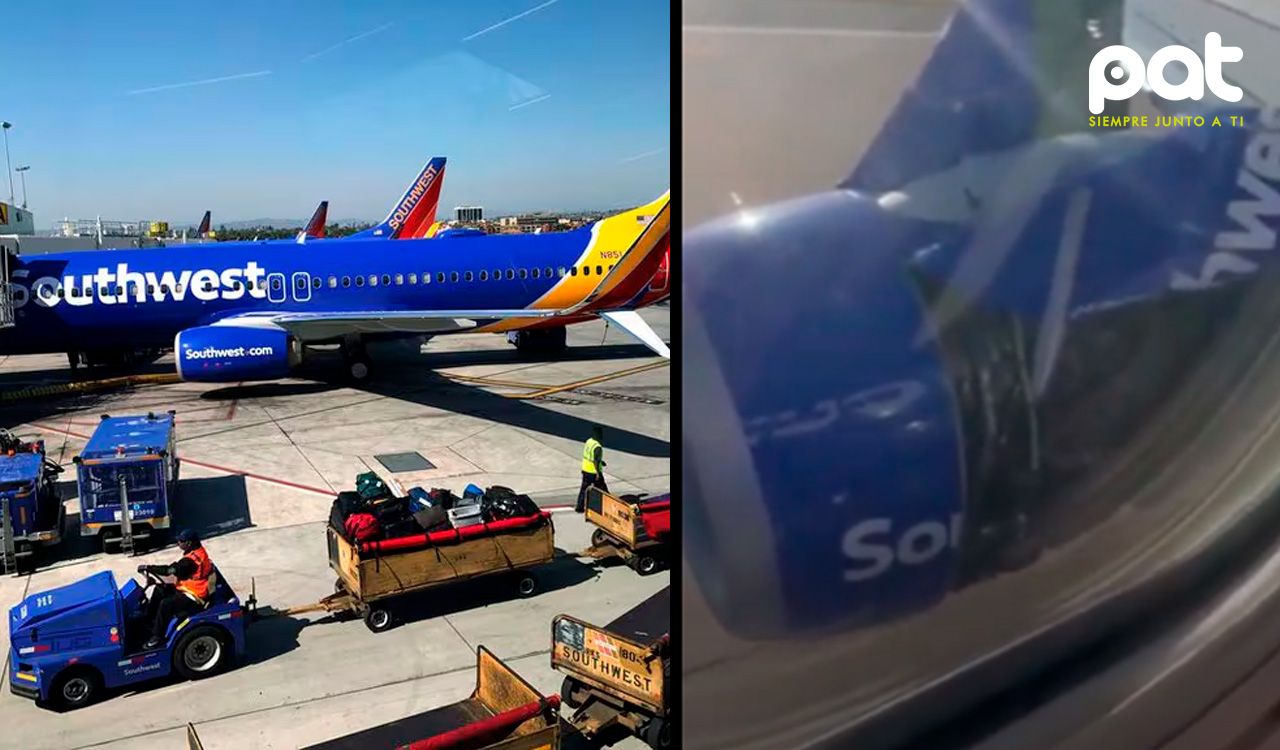 El momento en que se desprende el fuselaje del motor de un avión Boeing de Southwest Airlines