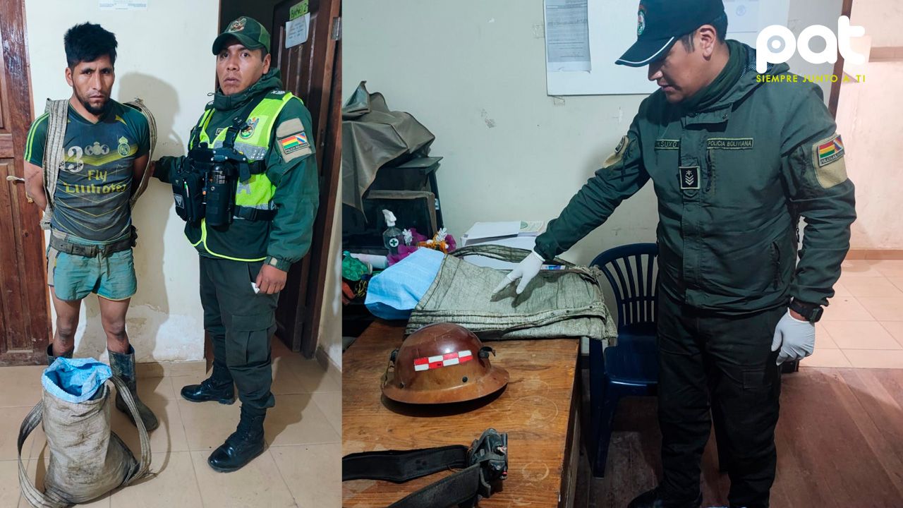 Policía detiene a hombre con material minero ilegal en Colquiri