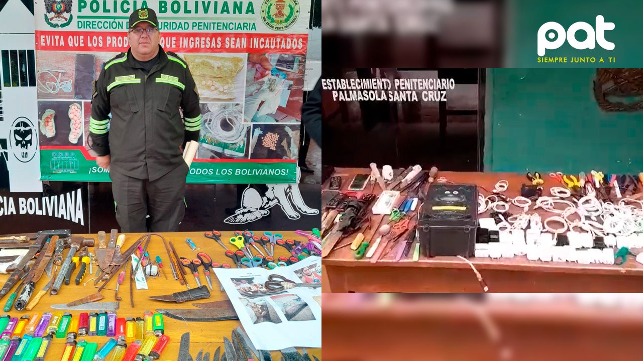 Operativo en Palmasola descubre objetos prohibidos y dinero no justificado
