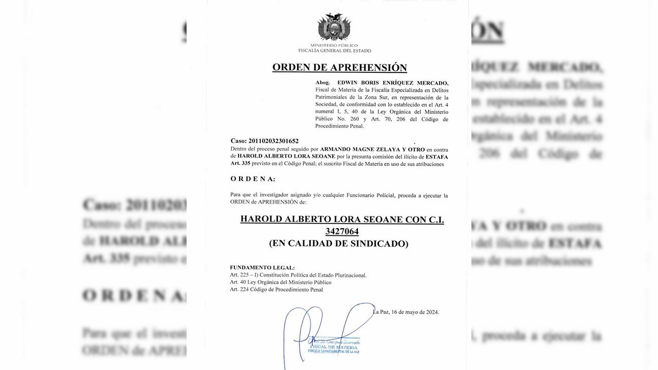 Policía boliviana ejecuta orden de aprehensión contra gerente de "Las Loritas Edificios" por estafa múltiple