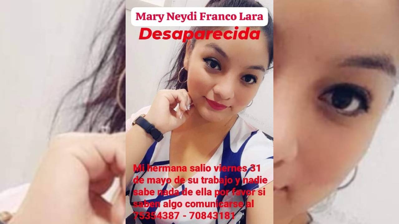 Se Busca a Mary Neydi Franco Lara: Desaparecida Desde el 31 de Mayo
