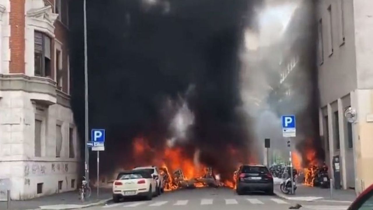 Furgoneta cargada de bombonas de oxígeno explotó en Milán