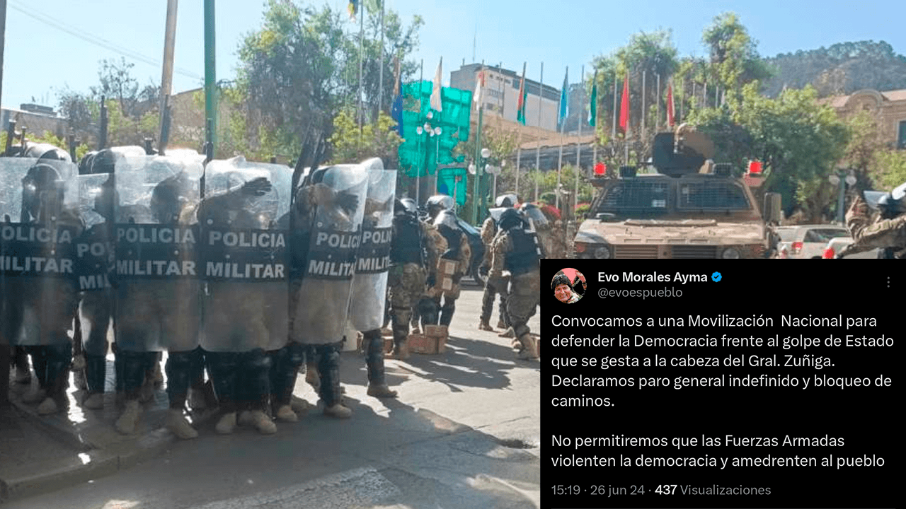 Evo Morales alerta sobre presunto acuartelamiento y movimiento militar en Bolivia