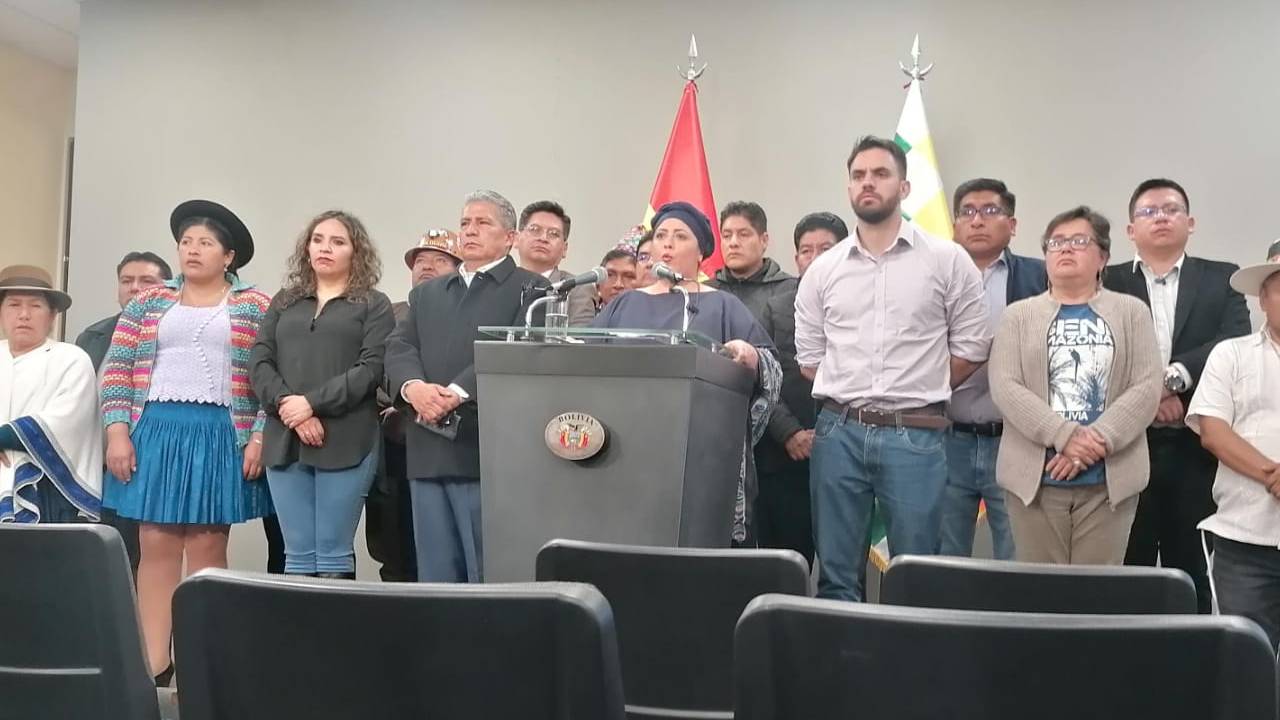 Declaraciones de la Ministra de la Presidencia María Nela Prada sobre la toma de la Plaza Murillo