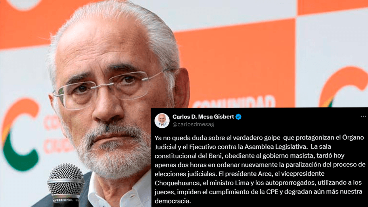 Carlos Mesa critica al Órgano Judicial por golpear al Legislativo