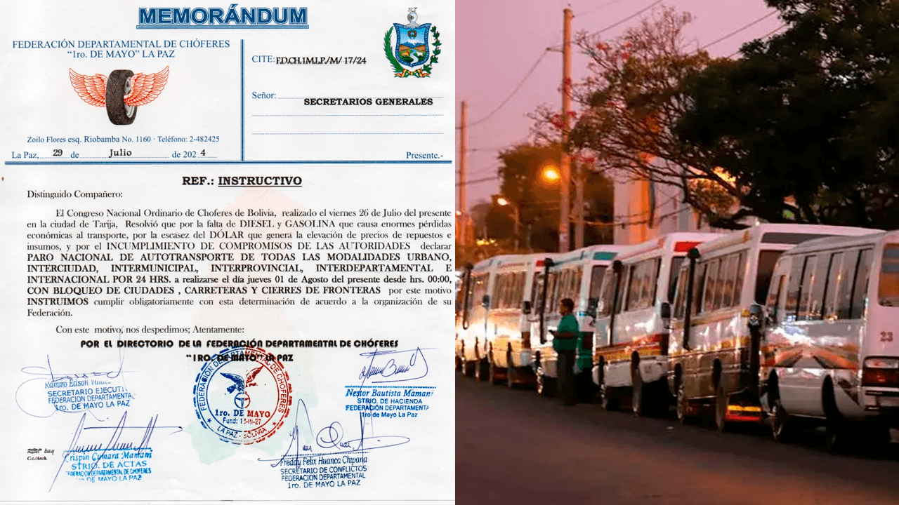 Choferes anuncian paro nacional por escasez de combustibles