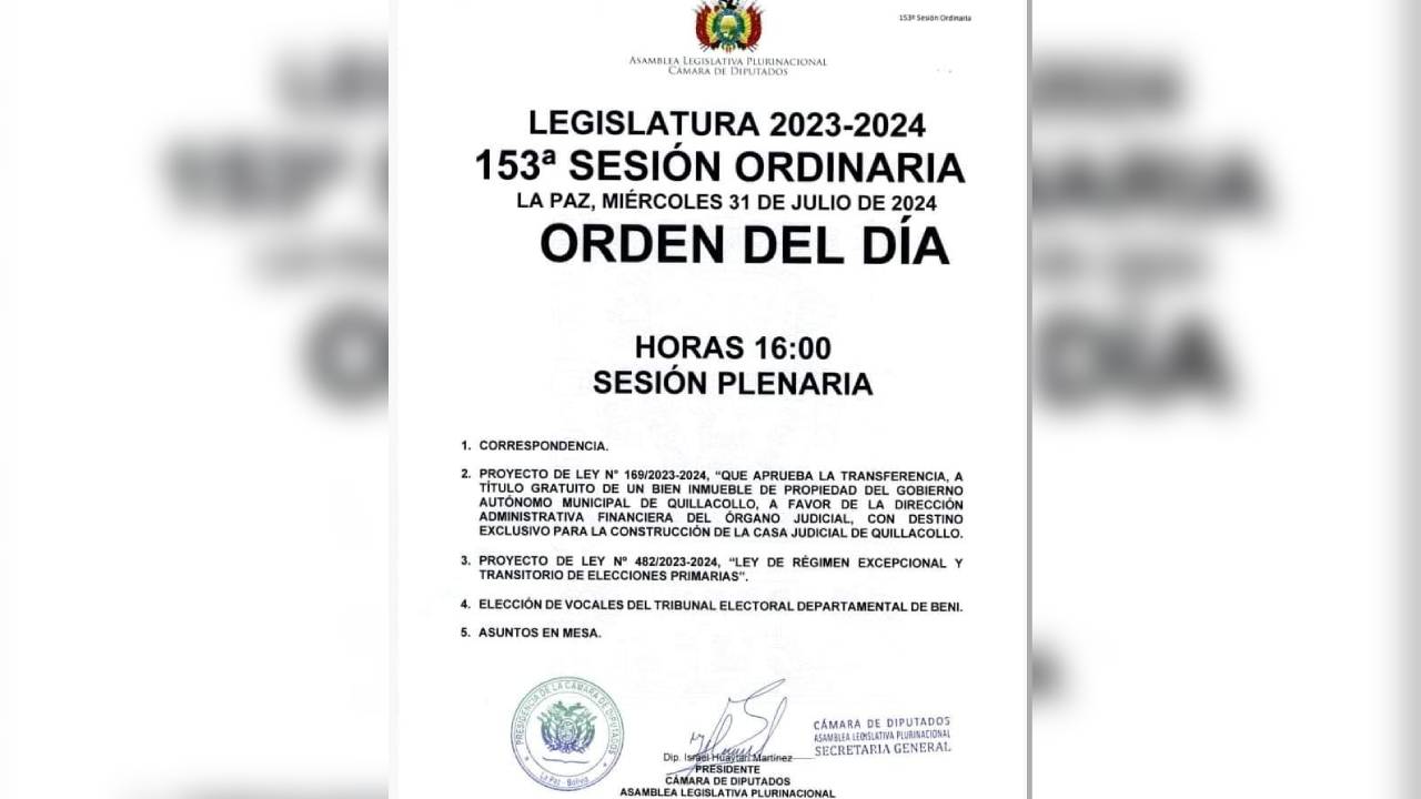 Cámara de Diputados convoca sesión para este miércoles