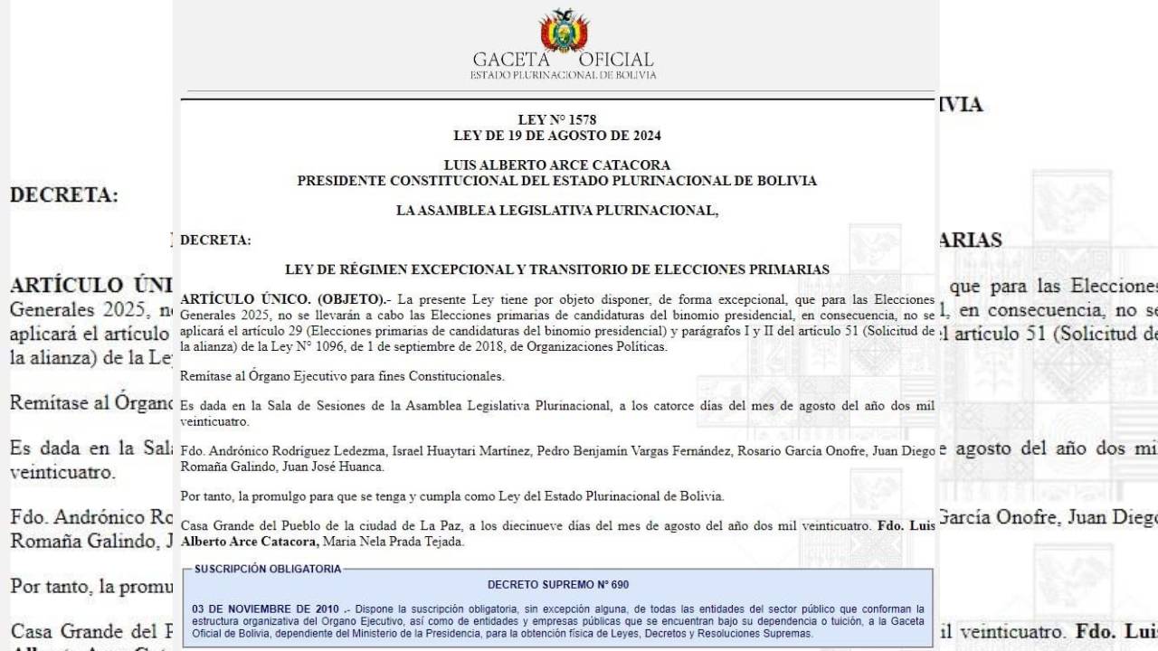 Gobierno promulga Ley de Régimen Excepcional y Transitorio de Elecciones Primarias