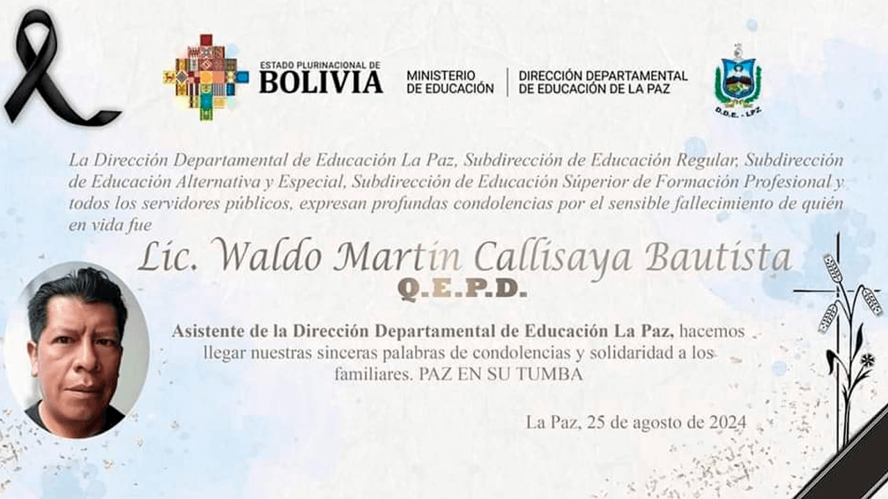 Accidente de tránsito involucra al director de educación de La Paz