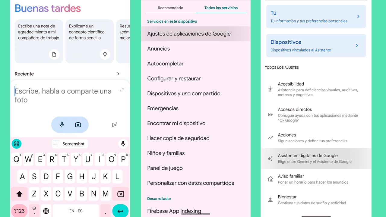 Cómo cambiar el asistente de google por gemini en android