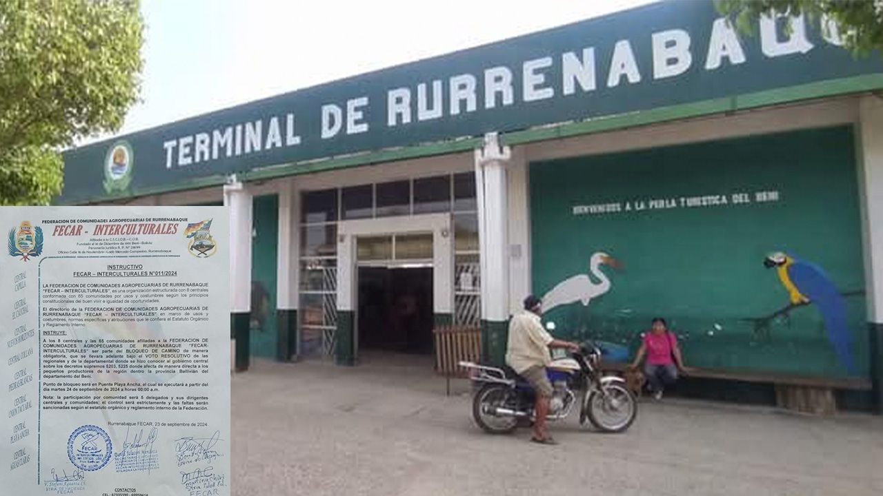 Terminal de buses de Rurrenabaque amanece desolado por bloqueo carretero
