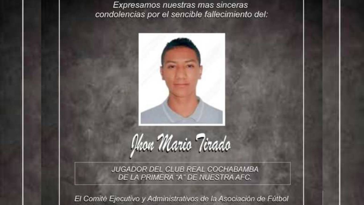 Luto en el fútbol boliviano: Fallece el jugador colombiano Jhon Mario Tirado en Cochabamba