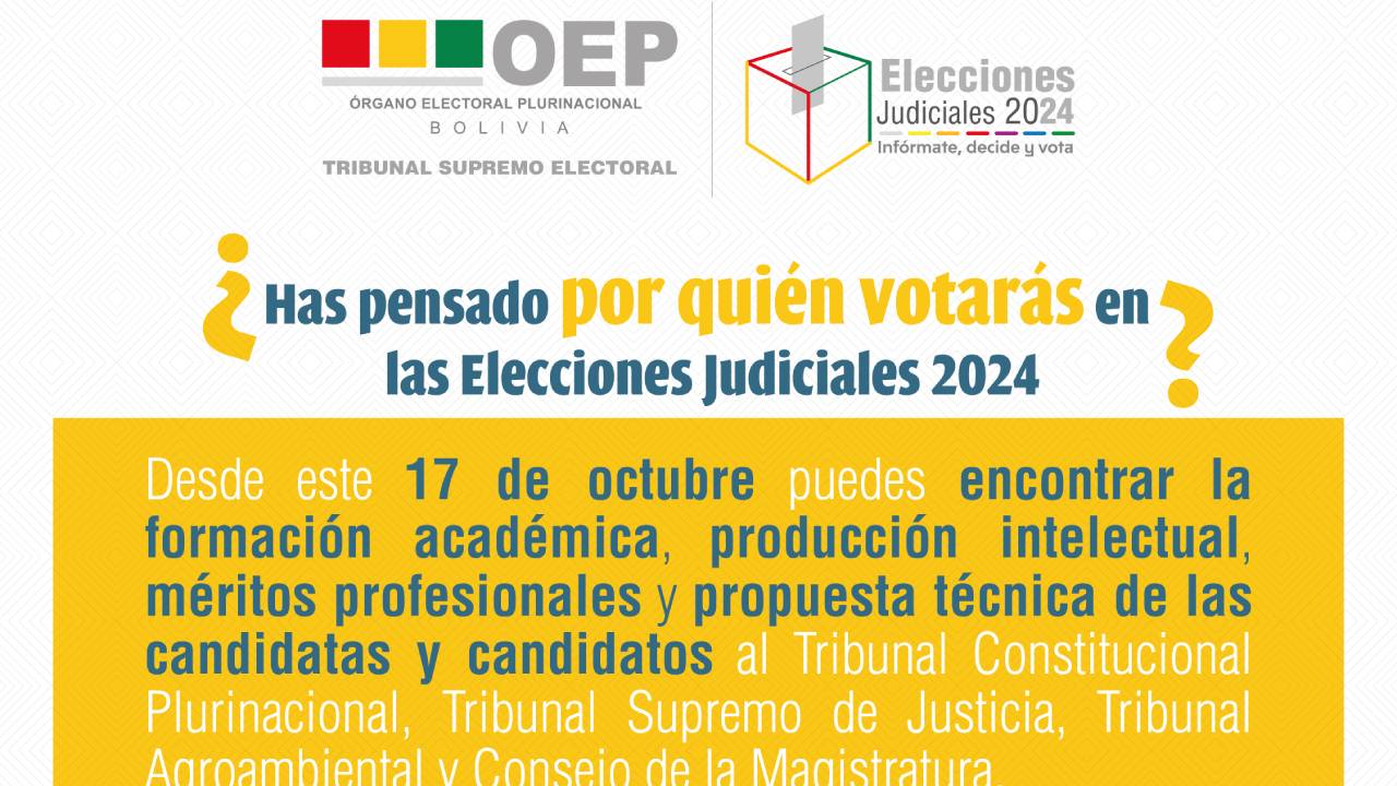 Conoce cómo será la difusión de méritos de las candidatas y candidatos en las Elecciones Judiciales 2024