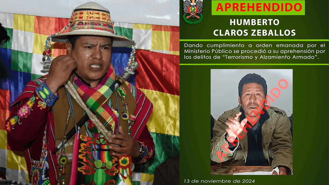 Aprehenden a Humberto Claros y Ramiro Cucho, dirigentes acusados de terrorismo y alzamiento armado