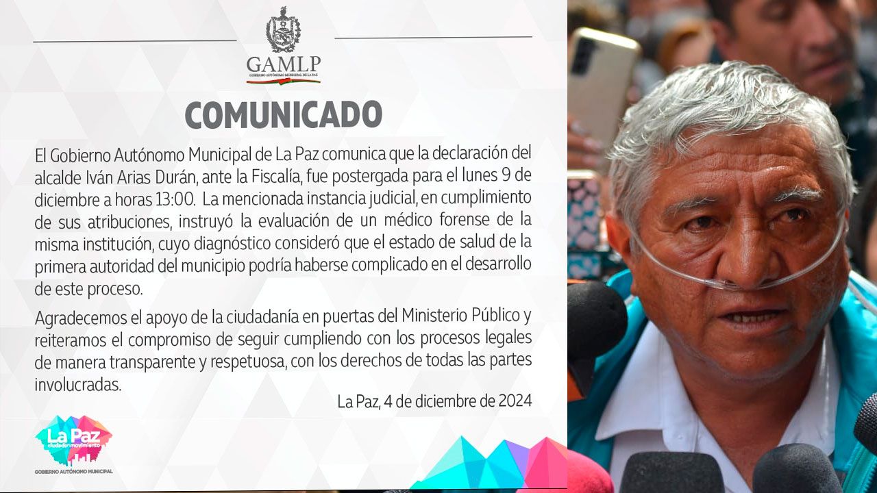 Alcalde Arias suspendió su declaración por salud 