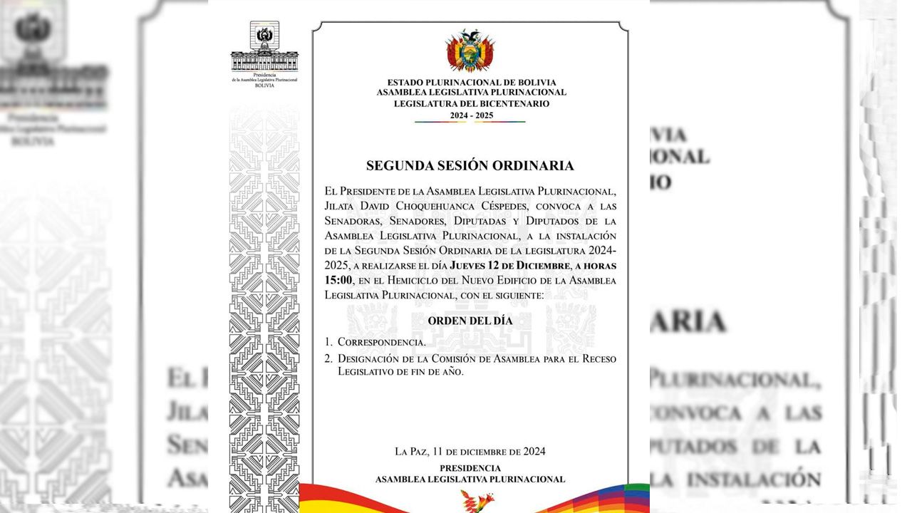 Choquehuanca convoca Asamblea General para garantizar continuidad institucional