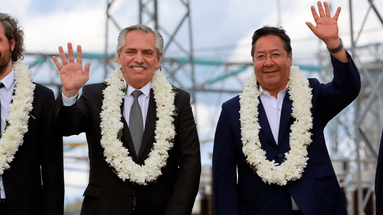 arce y fernández inauguran la conexión eléctrica entre Bolivia y Argentina