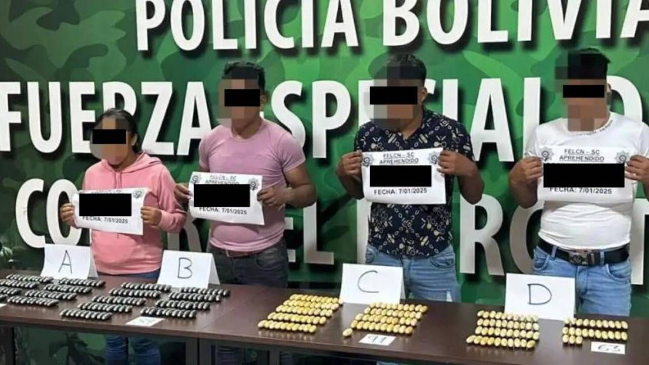 Cuatro 'tragones' expulsaron 329 cápsulas de cocaína que pretendían llevar a Brasil