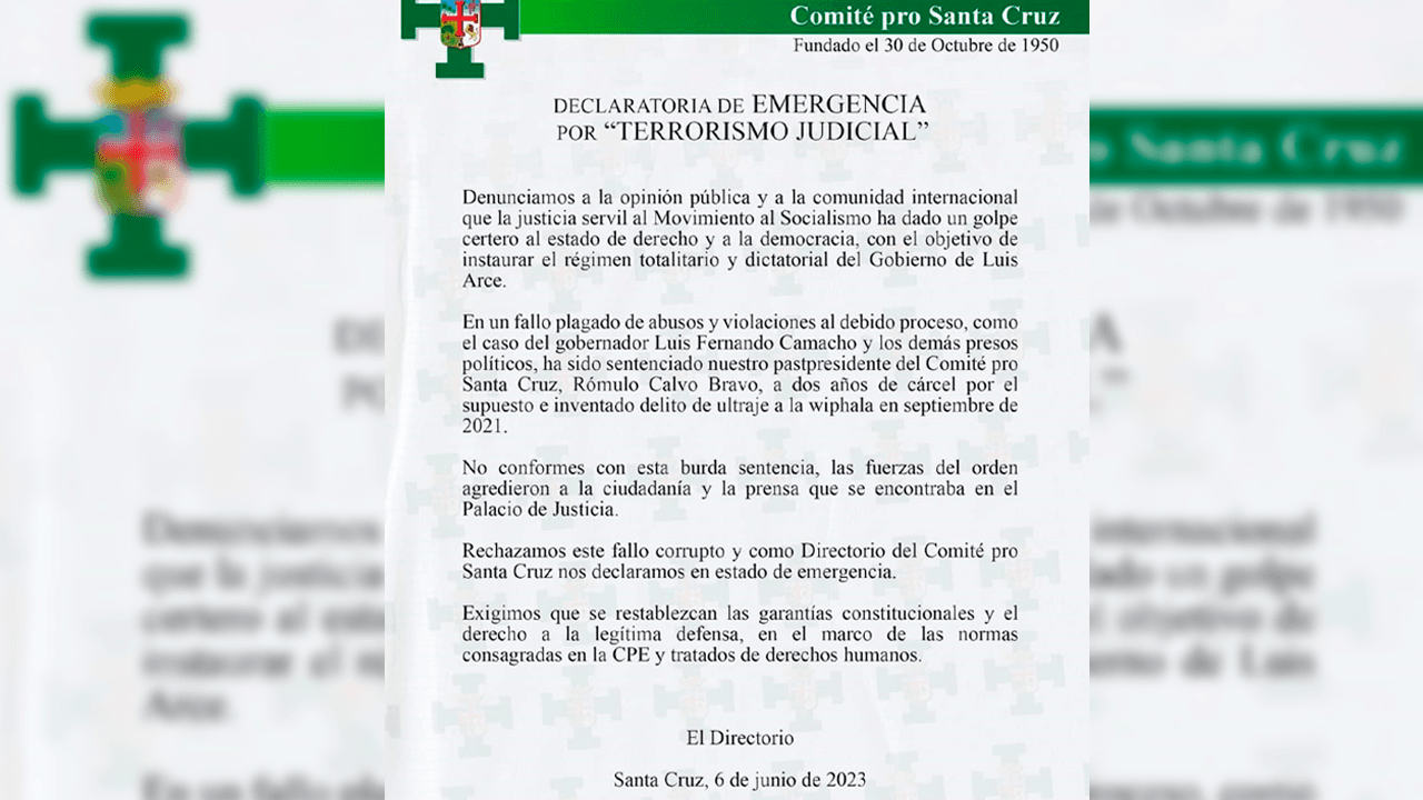 Declaratoria de emergencia por “Terrorismo Judicial”
