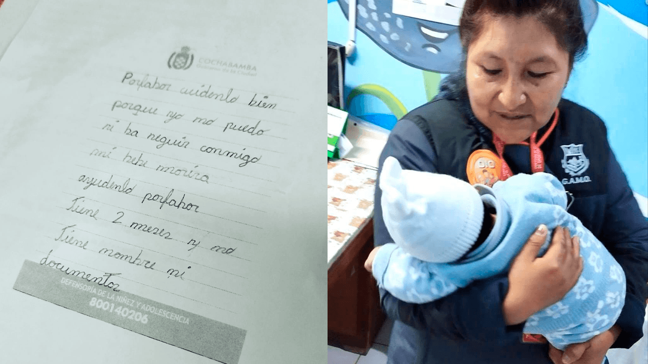 Conmoción en Oruro: bebé de dos meses es abandonado con una desgarradora nota  