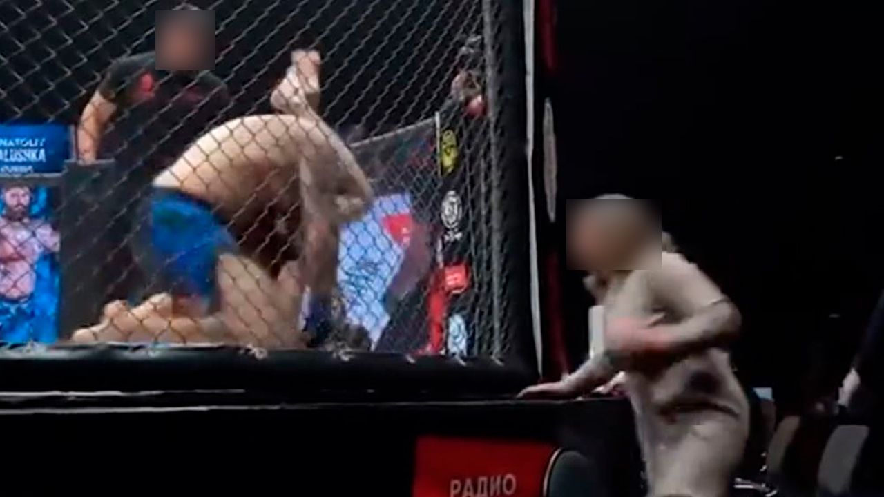 Esposa de luchador lo motiva a ganar con un grito en pleno combate