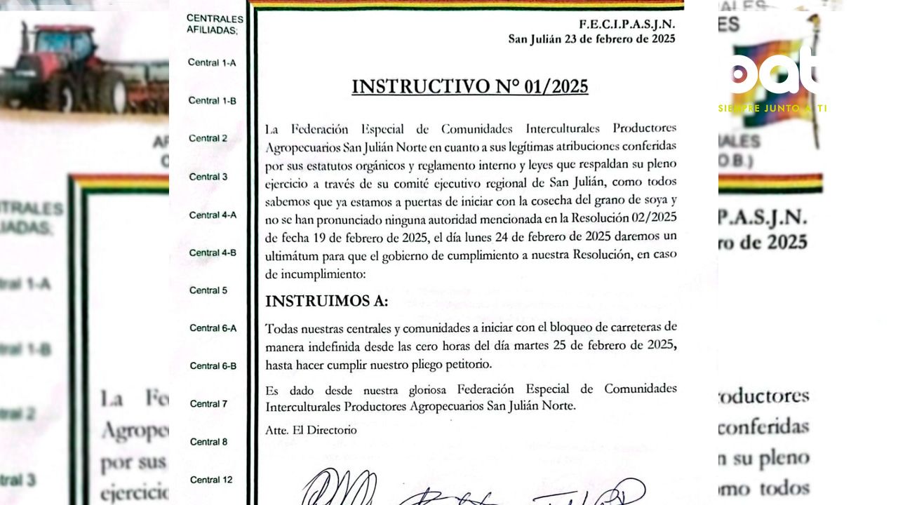 Productores Interculturales de San Julián anuncian bloqueo indefinido desde el 25 de febrero  