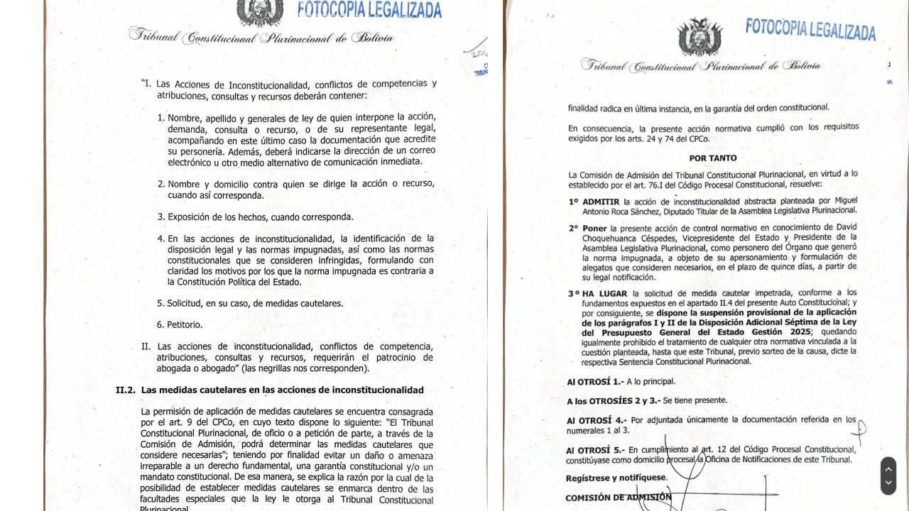 TCP admite medida cautelar y deja sin efecto disposición adicional séptima del PGE 2025