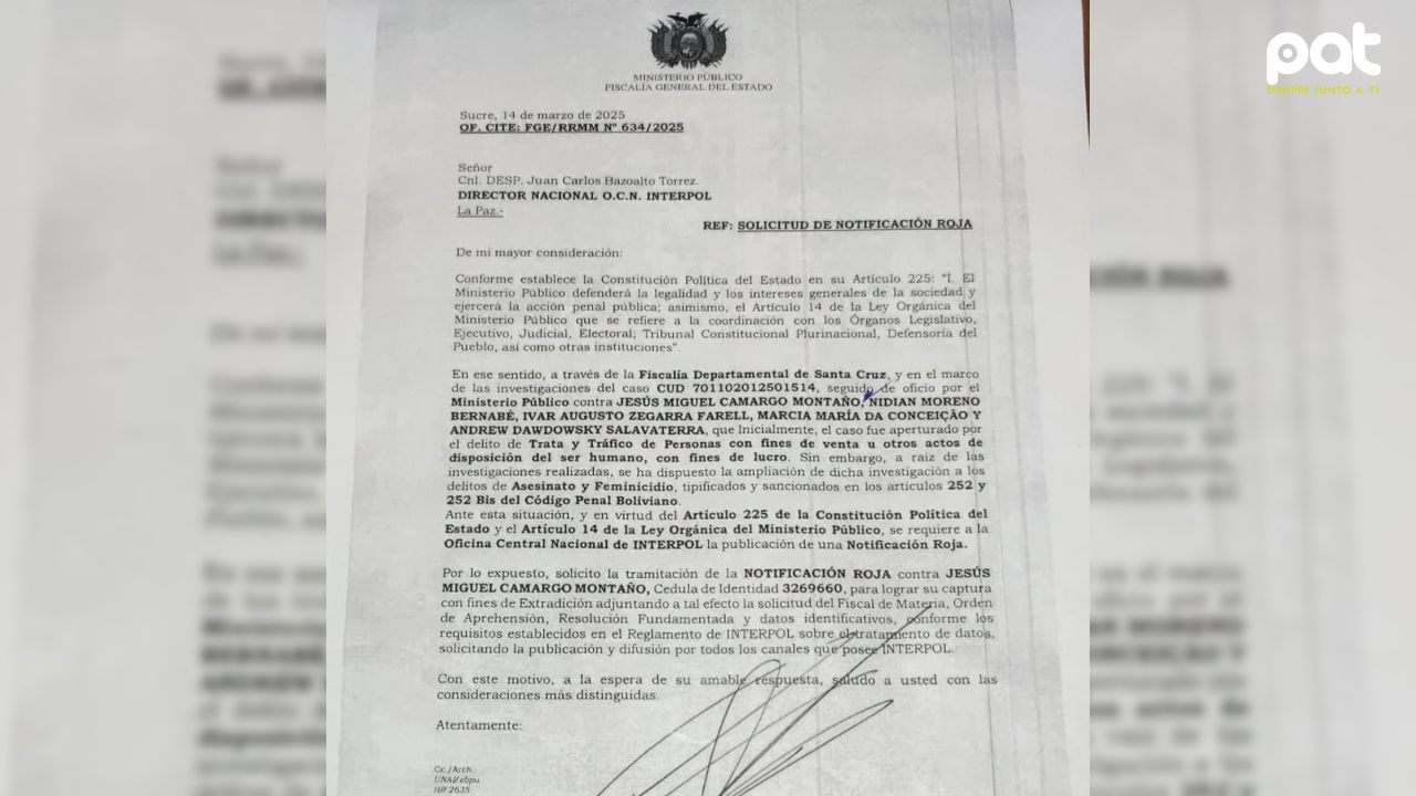 Emiten sello rojo internacional para Jesús Miguel Camargo y otros implicados en asesinato