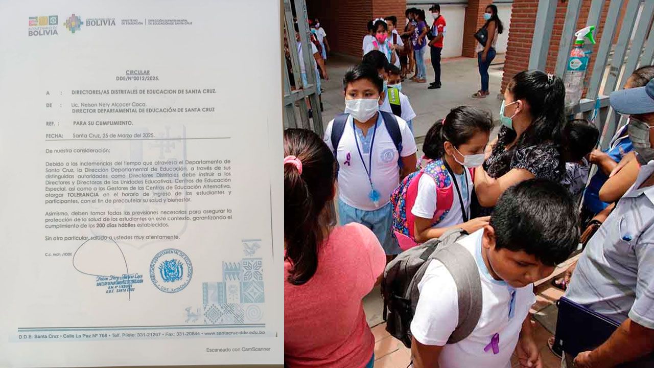Educación en Santa Cruz establece tolerancia en ingreso y cambia modalidad en Pailón