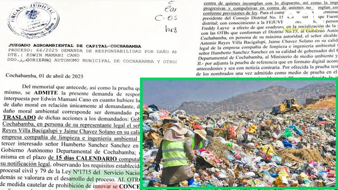 Tribunal Agroambiental de Cochabamba ordena suspensión del ingreso de basura a K'ara K'ara
