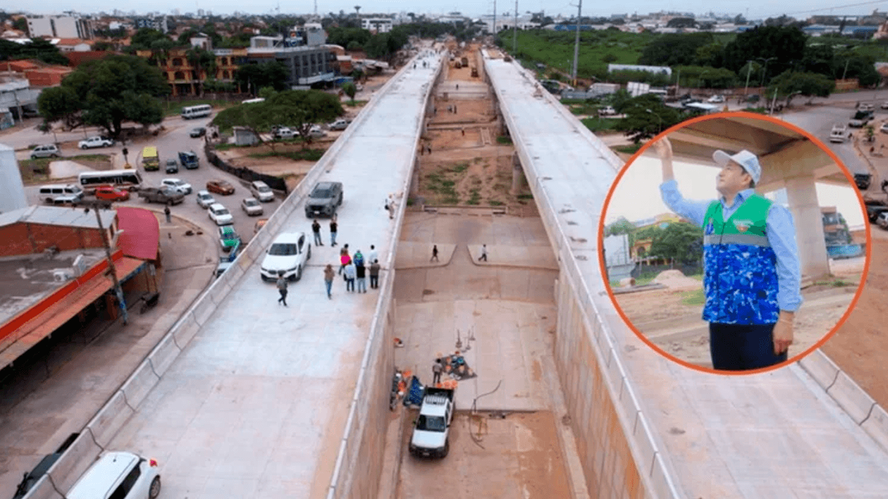 Viaducto Virgen de Cotoca alcanza 96% de avance y está cerca de su conclusión
