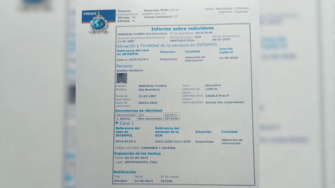 Coronel Franklin Villazón informa sobre la detención de hombre con alerta internacional por tráfico de drogas