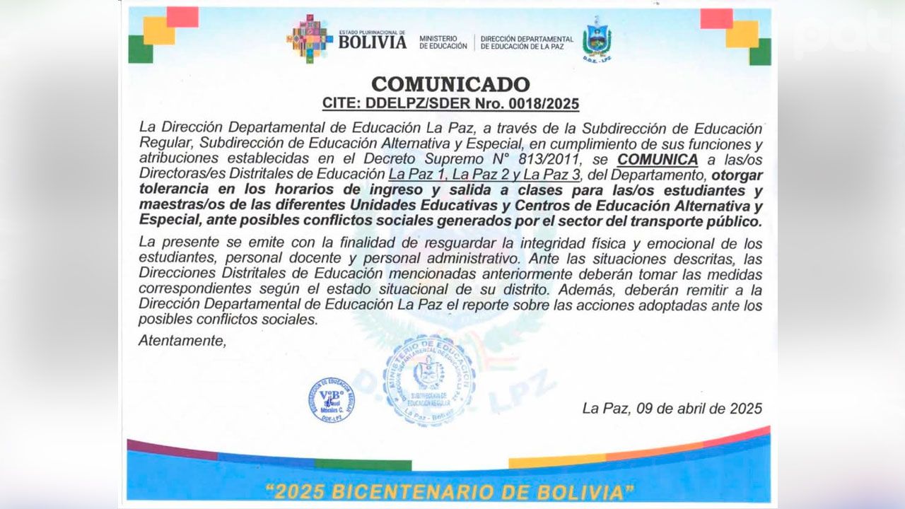 Educación otorga tolerancia por posibles bloqueos