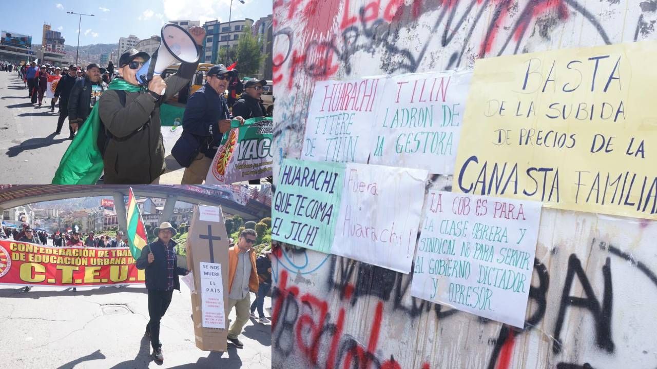 Maestros mantienen sus protestas en La Paz y exigen la renuncia del ejecutivo de la COB