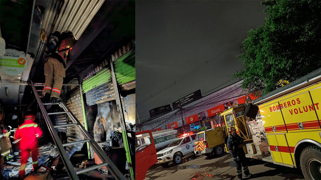 Incendio en zona comercial de Santa Cruz afecta varias casetas durante la madrugada