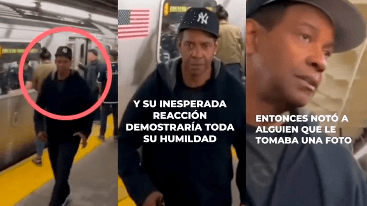 Denzel Washington conmueve con su humildad al ser grabado en el metro