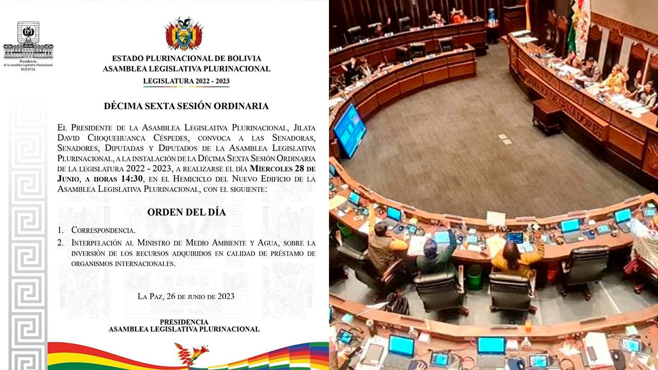 Cámara de senadores realiza la convocatoria para la Décima Sexta Sesión Ordinaria de la ALP