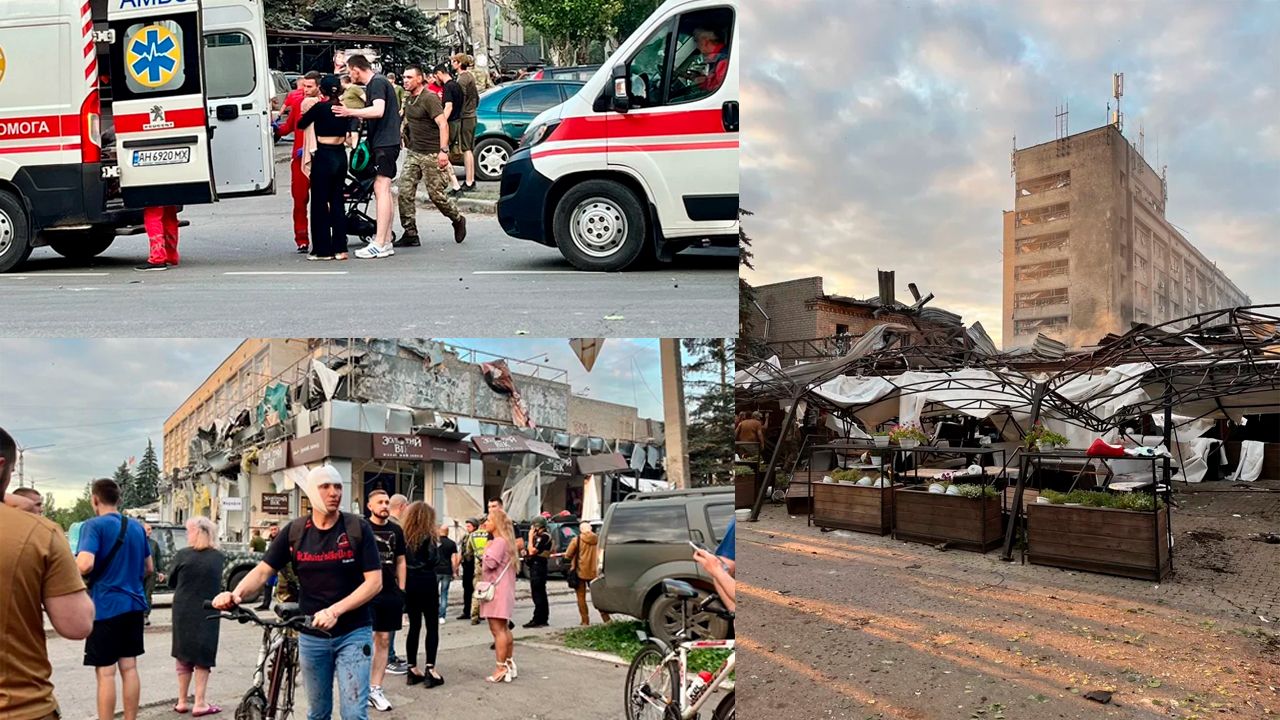 Así quedó Kramatorsk tras el brutal bombardeo ruso en una zona céntrica
