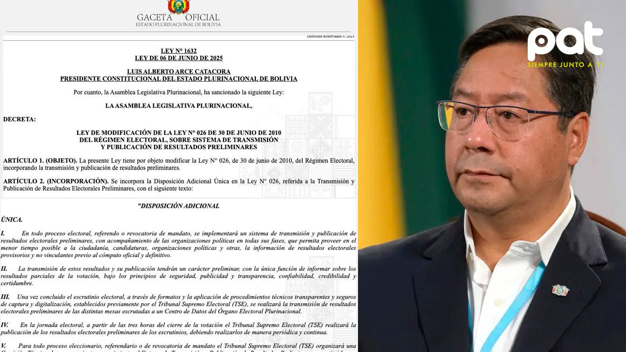 Presidente Arce promulga ley del TREP y garantiza elecciones pese a bloqueos