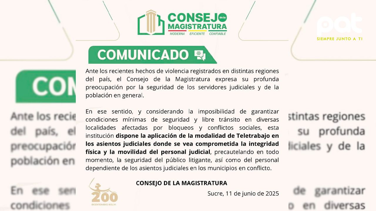 El Consejo de la Magistratura activa el teletrabajo ante conflictos sociales