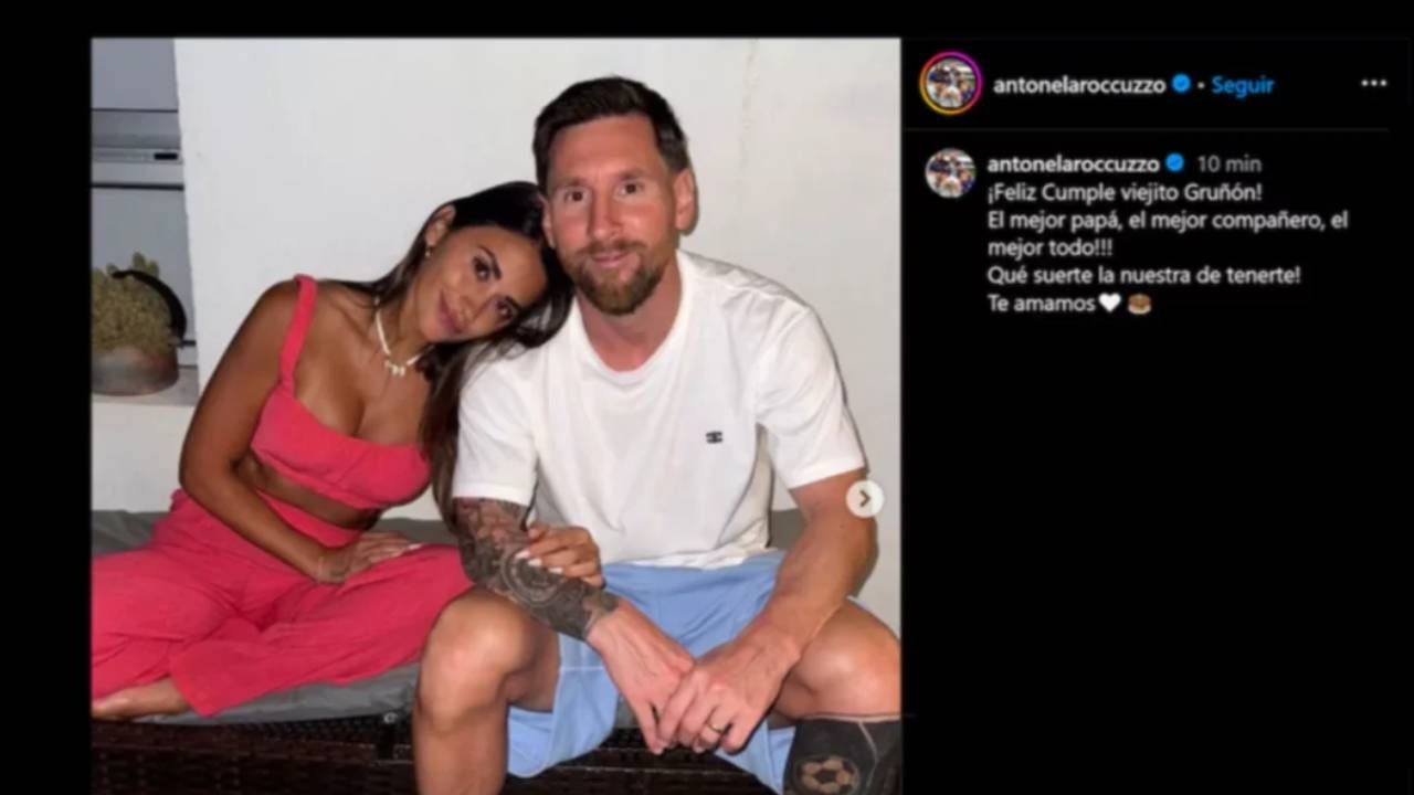 "Feliz cumpleaños viejito gruñón", la felicitación de Antonela a Messi por sus 38 años